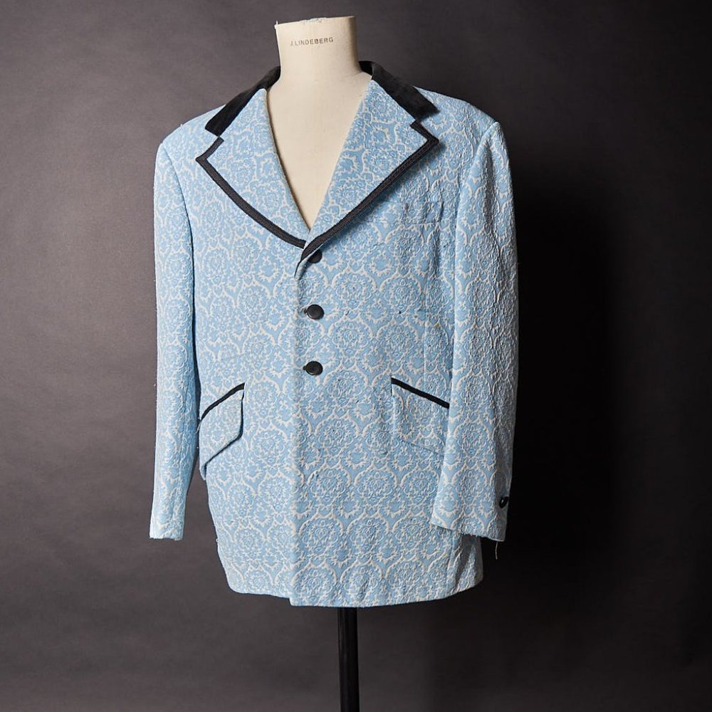 1970s Baby Blue Circus Suit Coat Jacket Blazer